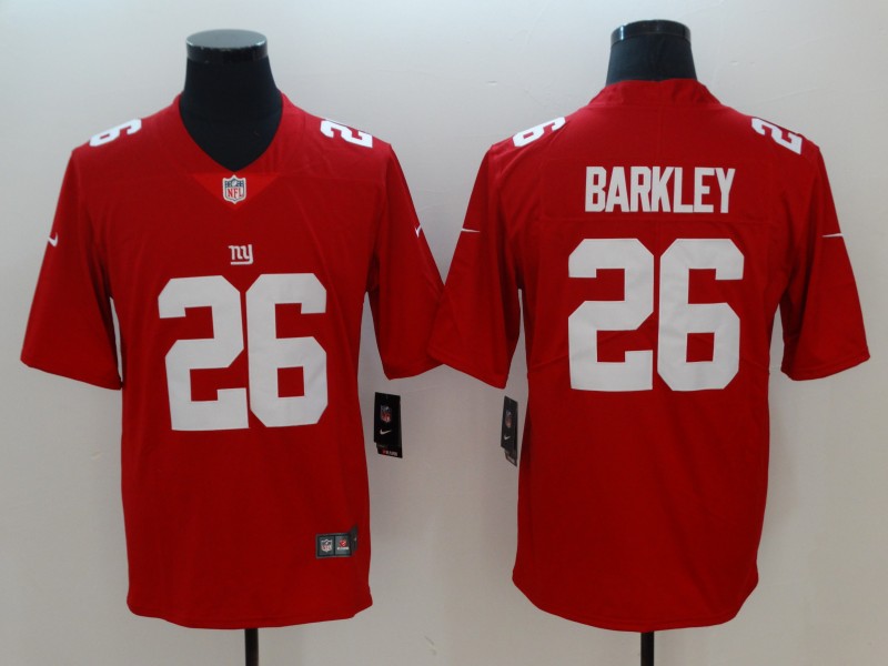 Men New York Giants #26 Barkley Red Vapor Untouchable Limited Playe NFL Jerseys